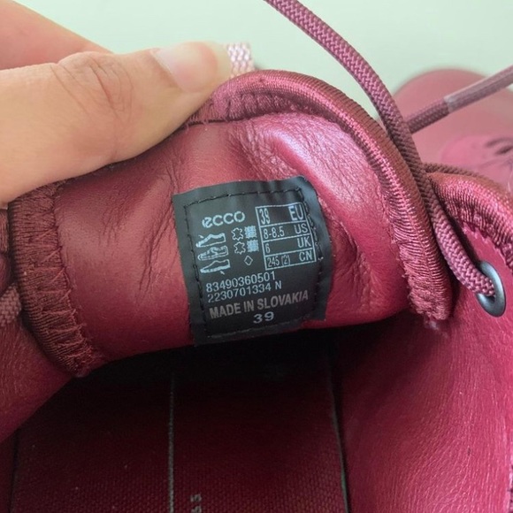 Ecco Burgundy Lace Up Walking Shoes Size 8 (Women’s EU 39) - Picture 5 of 6